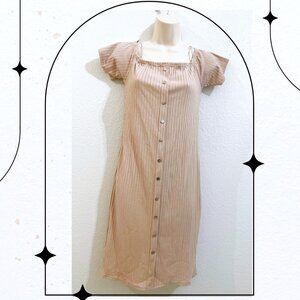 Say What? Chic Nude Ribbed Dress NWT
